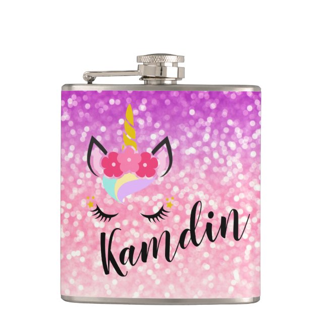 La licorne personnalisée Ombre se fanent flacon de (Devant)