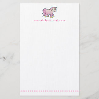 La licorne rose personnalisée badine la papeterie