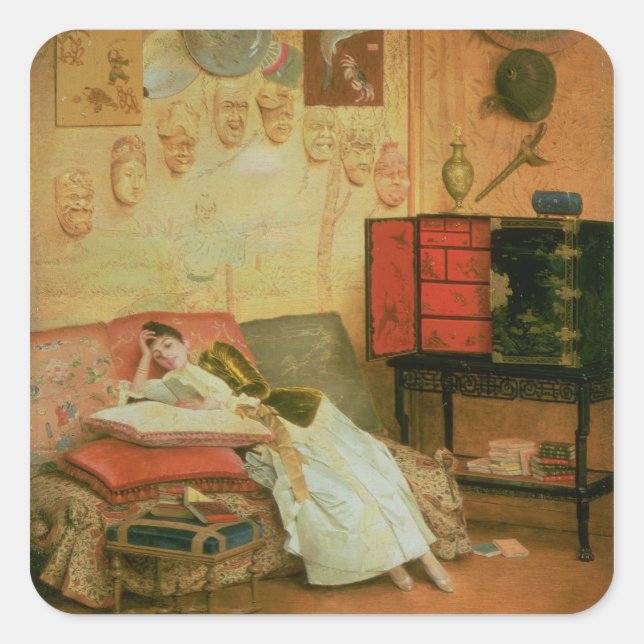 La Liseuse Square Sticker (Front)