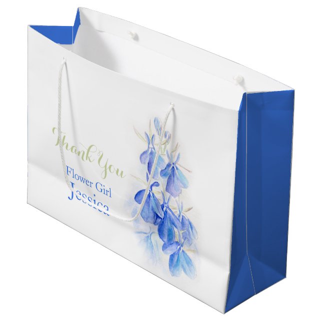 La lobélie bleue fleurit le sac bleu blanc de (Devant Angle)