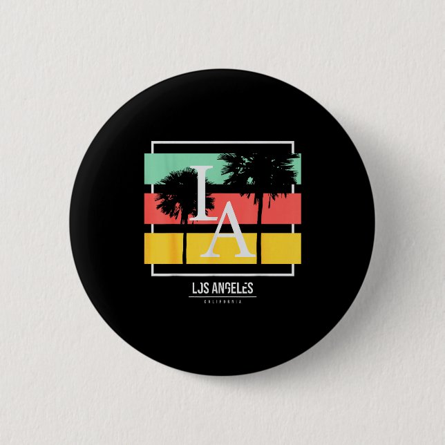 La Los Angeles California  2 Inch Round Button (Front)