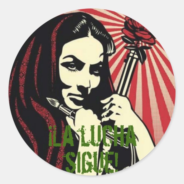 La lucha sigue classic round sticker (Front)
