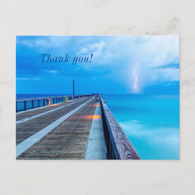 La Lumière À Navarre Beach Pier Merci Carte Postal (Devant)