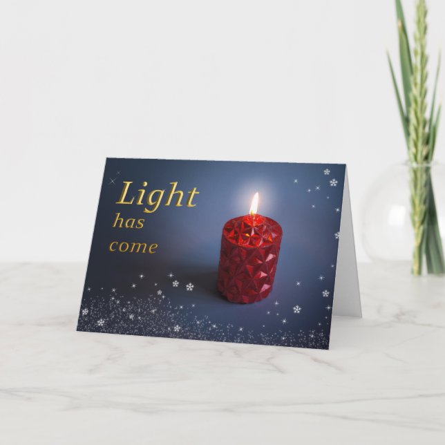 La lumière est venue carte de Noël chrétienne (Devant)