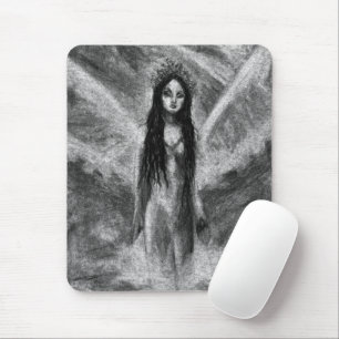 La Luna Dark Angel Fairy Woman Goth Fantasy Art Mouse Pad