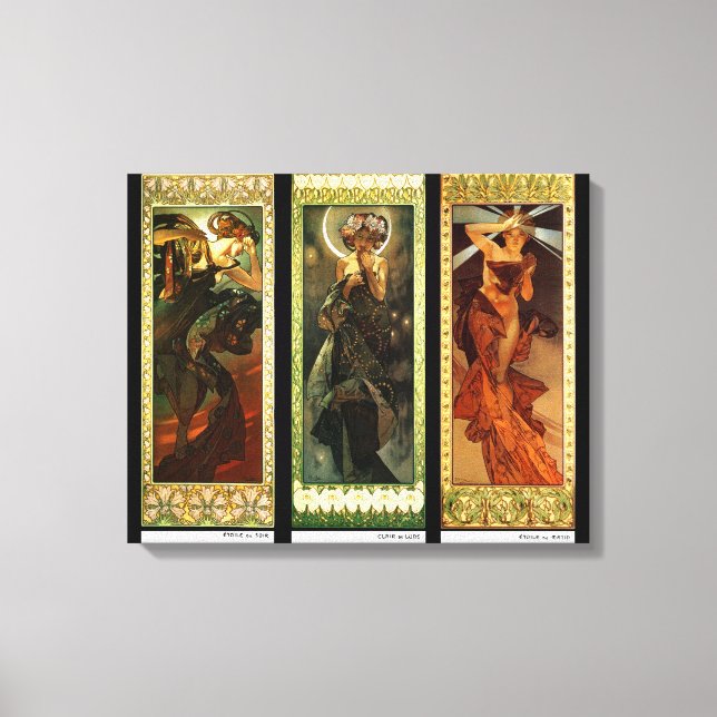 La lune et les étoiles by Alphonse Mucha Canvas Print (Front)