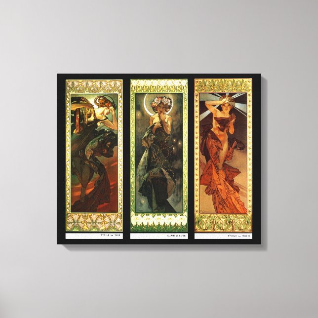 La lune et les étoiles by Alphonse Mucha Canvas Print (Front)