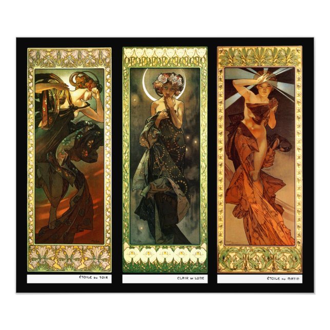 La lune et les étoiles by Alphonse Mucha Photo Print (Front)