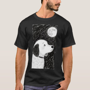 La Lune regarde le T-shirt homme de chien - Chemis