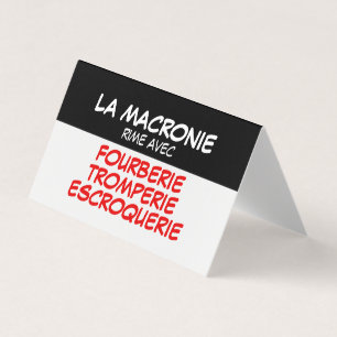 La Macronie Fourberie Tromperie Escroquerie carte Business Card