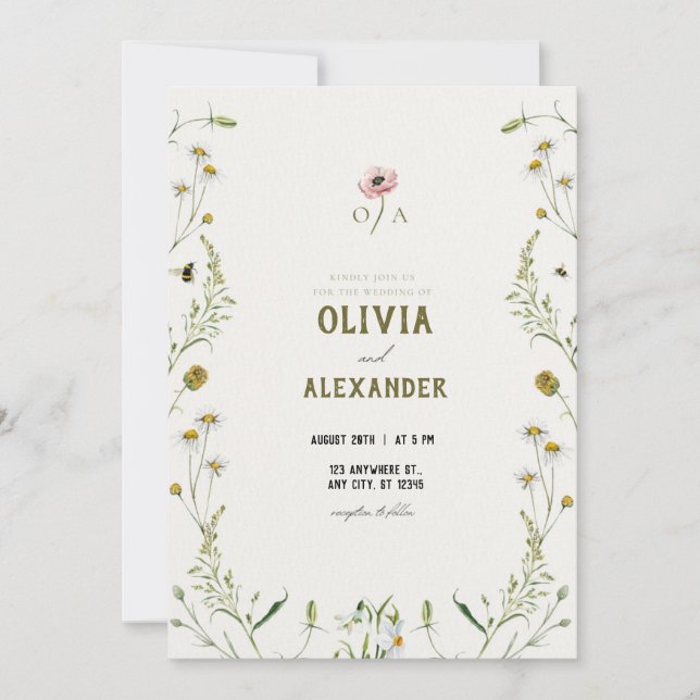 La magie du mariage des longues invitations (Devant)