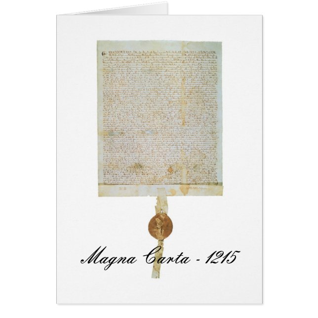 La Magna Carta Libertatum - 1215 (Devant)