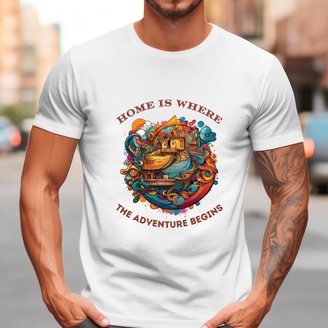 La maison est là où l'aventure commence T-shirt Ho (Créateur téléchargé)