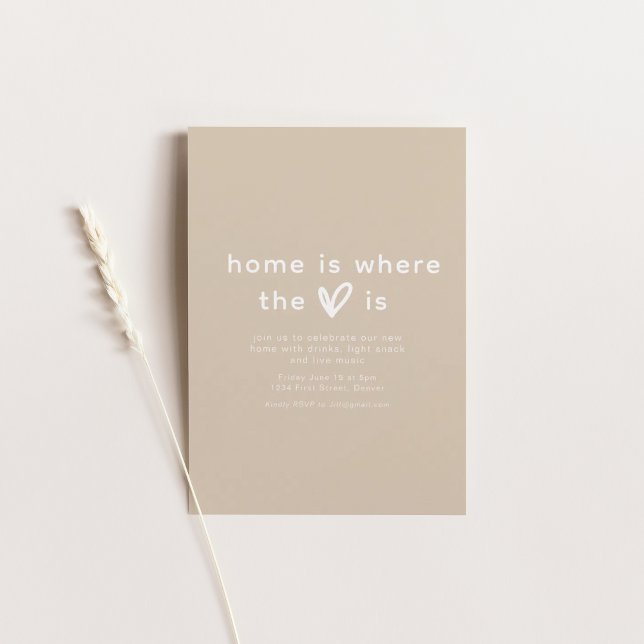 La maison est là où le coeur est Invitation domest (Créateur téléchargé)