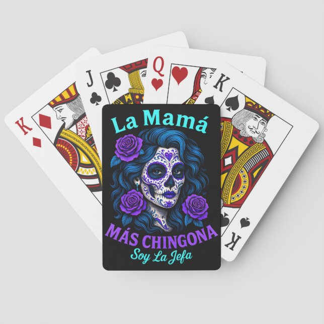 La Mamá Más Chingona Funny Spanish Mom Playing Cards (Back)