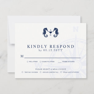 La Marée de l'amour   Seahorse Thème Mariage RSVP 