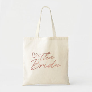 La mariée - Rose sac fourre-tout faux feuille or