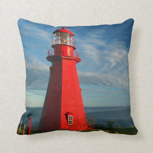 La Martre Lighthouse Matane On The Gaspe Throw Pillow