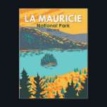 La Mauricie National Park Travel Art Vintage Postcard<br><div class="desc">La Mauricie National Park vector art design. The Park contains 150 lakes and many ponds.</div>