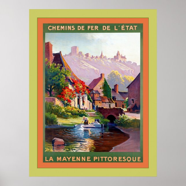 La Mayenne ~ Vintage French Travel Poster (Front)