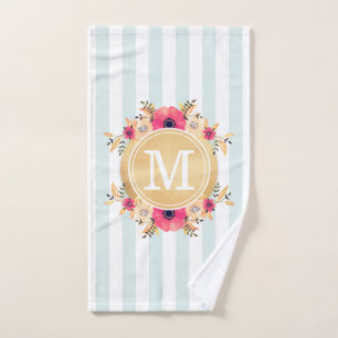 La menthe barre le monogramme d'or de Faux de