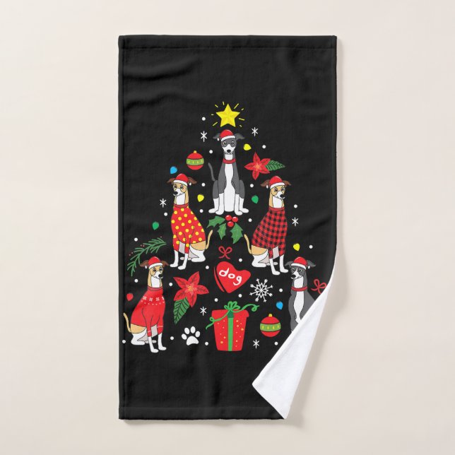La mère d'un chien d'ornement de Noël italien Grey (Serviette à main)