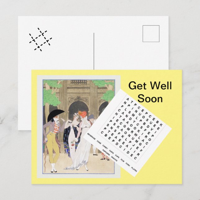 La Merveilleuse au Palais Royal (1921) by Barbier Postcard (Front/Back)