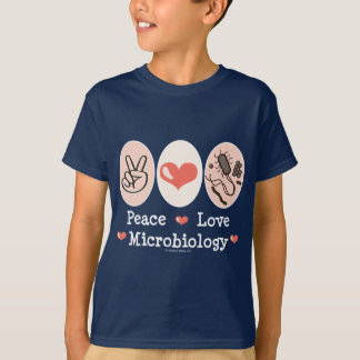 La microbiologie d'amour de paix badine le T-shirt