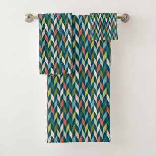 La moitié du siècle Teal moderne et motif de