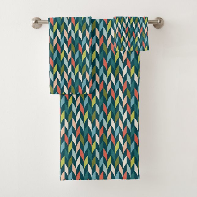 La moitié du siècle Teal moderne et motif de (En situation)