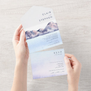 La montagne d'hiver en une seule invitation