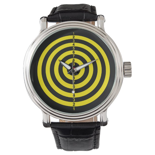 La montre de la Cible de flechettes jaune (devant)
