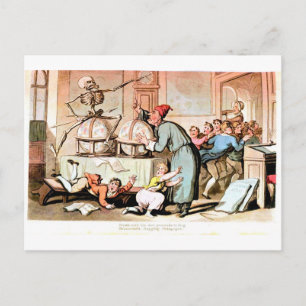 La mort au-dessus de la carte postale du Globe