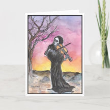 La Mort Joue La Carte De Voeux Violon