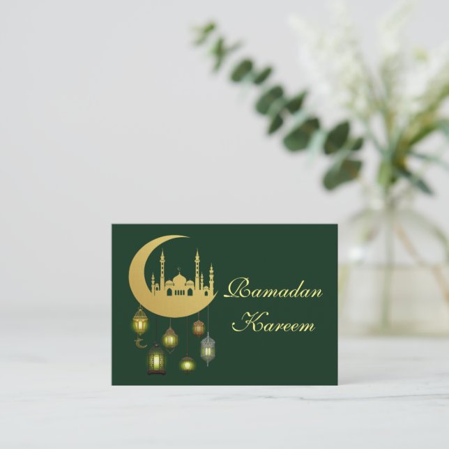 La Mosquée D'Or Sur La Carte Moon Eid Moubarak (Debout devant)