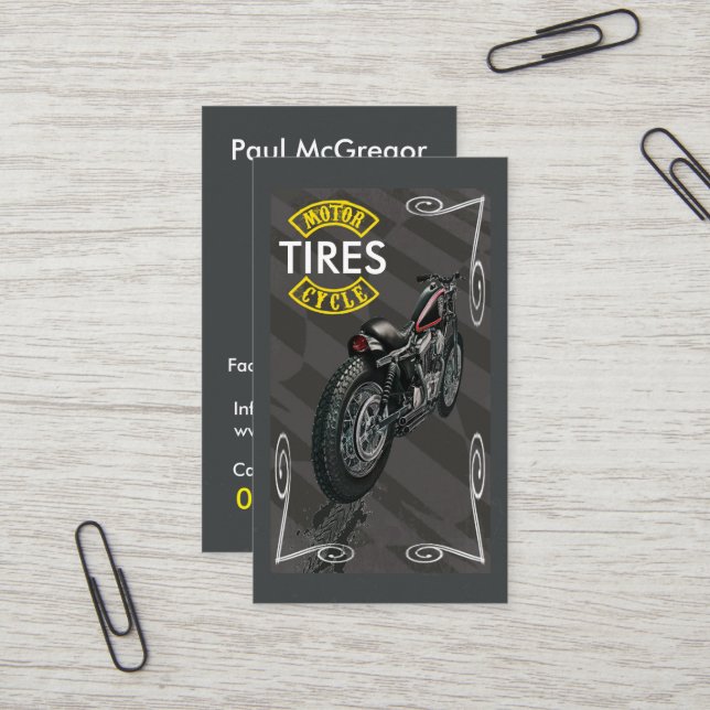 La moto fatigue le carte de visite (Devant/Arrière en situation)