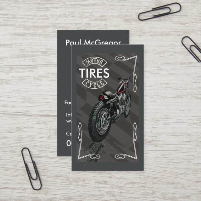 La moto fatigue le carte de visite (Devant/Arrière en situation)