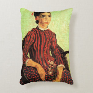 La Mousme, Sitting by Vincent van Gogh Accent Pillow