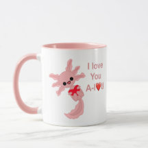 La Mug d'amour Axolotl rose bicolore de Valentine