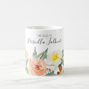 La Mug Des Fleurs D'Aquarelle Modernes De Pêche