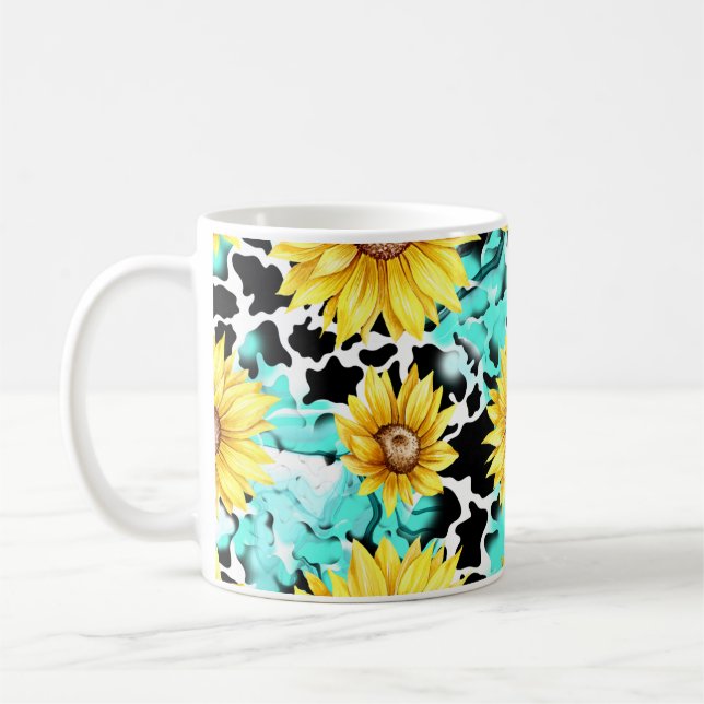 LA Mug TURQUOISE DE Café SUNFLOWER (Gauche)