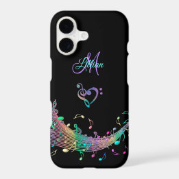 La musique colorée note le monogramme de coeur de