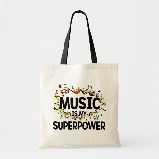 La musique est mon sac fourre-tout rouge et jaune (Devant)