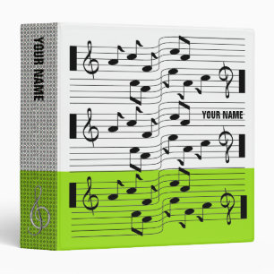 La musique marque le vert de chaux de classeur de