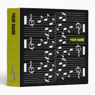 La musique marque l'épine de jaune de classeur de