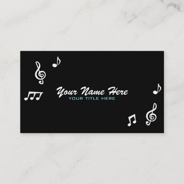 La musique note des cartes de visite (Devant)