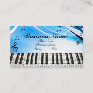 La musique note le carte de visite de clavier de