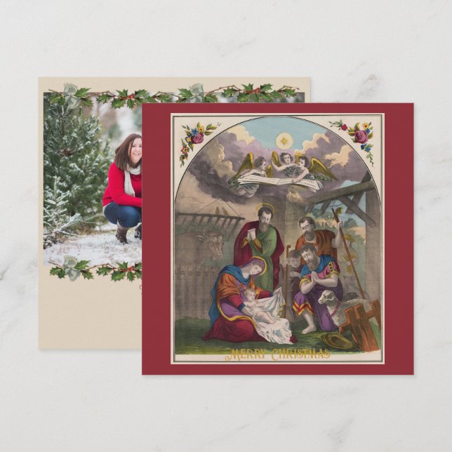 La naissance de Jésus Christ Carte photo plat (Devant / Derrière)