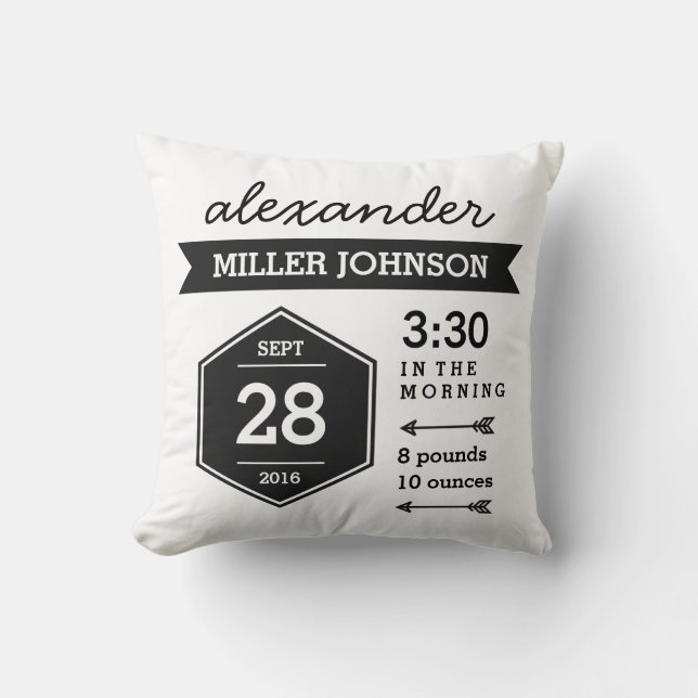 La naissance détaille le coussin blanc noir - art (Recto)
