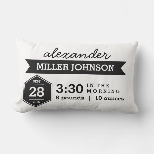 La naissance détaille le coussin blanc noir - bébé (Recto)